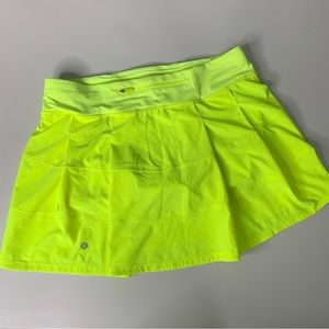 Lululemon 10 Neon Green Pace Rival Skort Skirt